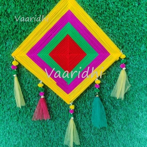 Colgantes de cometa con borla para decoración de boda, decoración Mehndi, decoración Sangeet, decoración para el hogar, decoración Shaadi, artesanías indias, decoración para exteriores