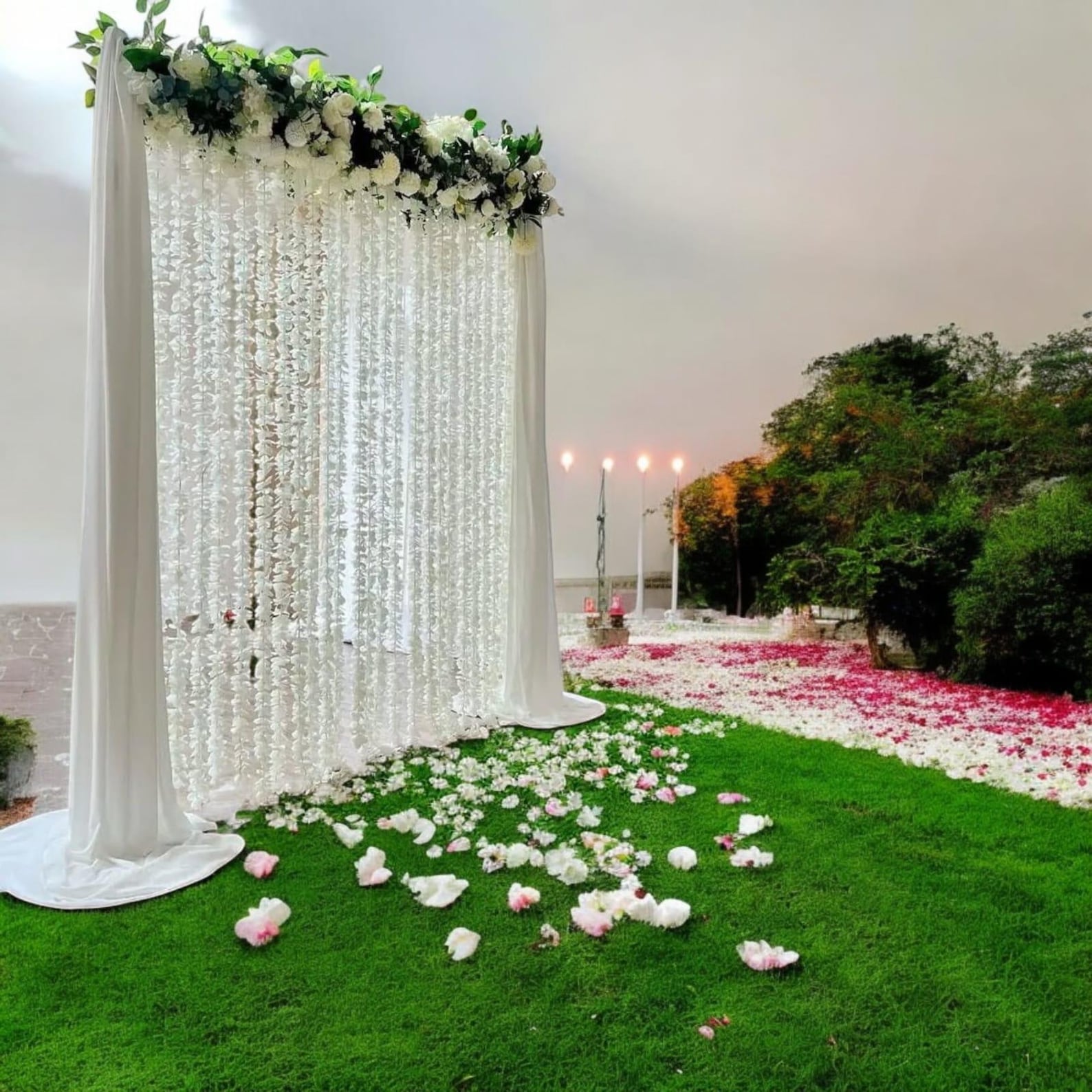 6ftx6 Ft Nikah Pardah Partition Set of Garlands,top Flower Runner ...