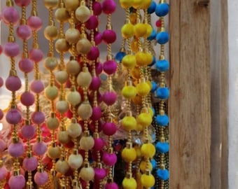 Decorative Ball  Garlands 5ft long With Tassels For Wedding Decoration, Christmas Decor,Stage BackDrop, Decorative Hangings