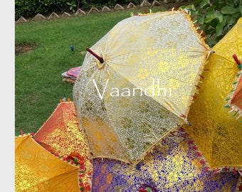 20 Pcs Wedding Umbrella Decor Umbrella Haldi Umbrella Wedding Decoration  Parsols Mehndi Decoration Embroidered  Umbrella Indian Handicraft