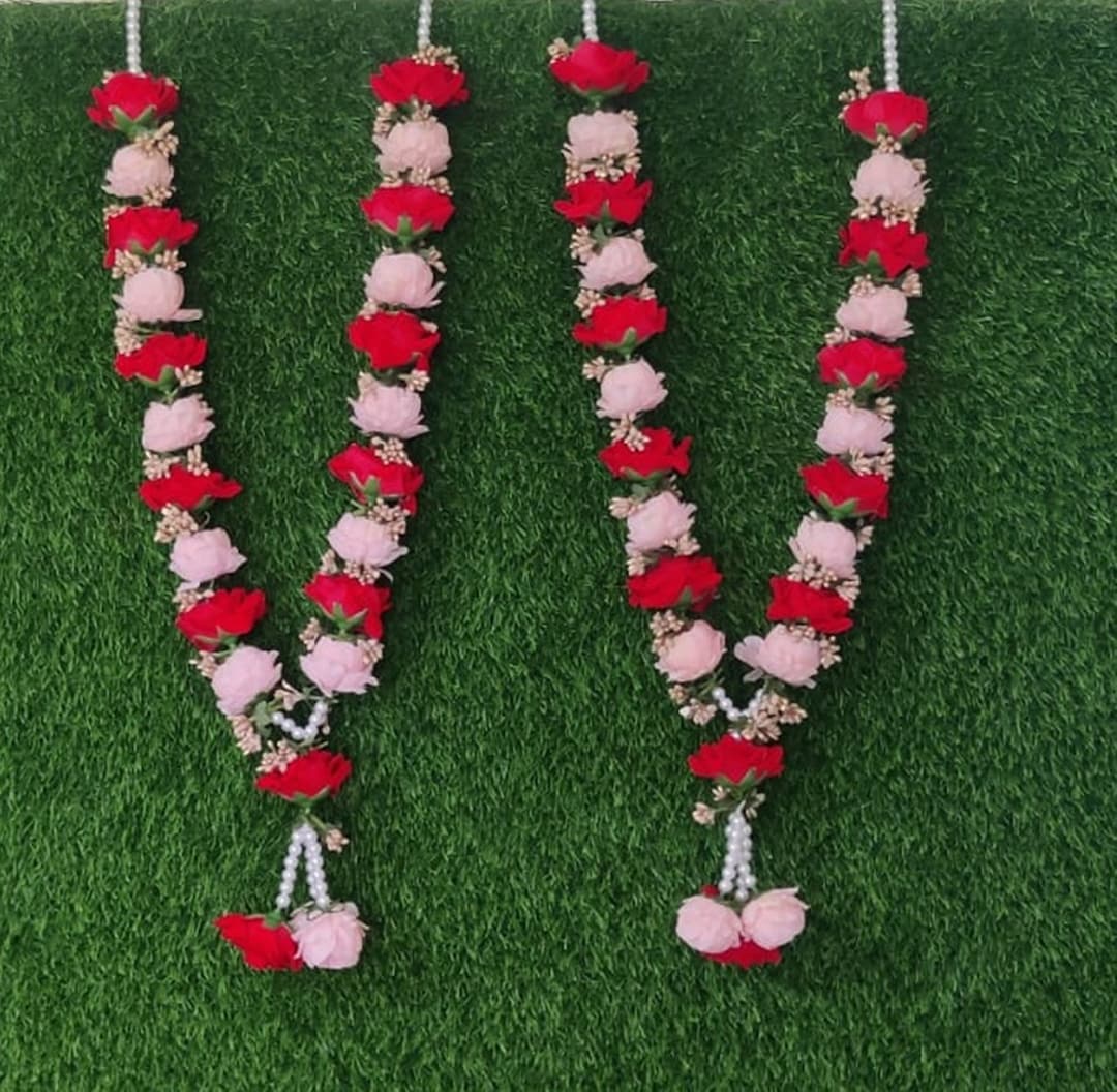 Pair of Artificial Rose Flower Varmala Mala Wedding Etsy