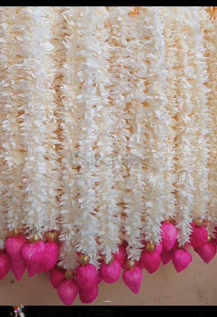 3ft Jasmine Gajra Garland Flower With Lotus Buds for Wedding Etsy