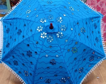 Embroidered Umbrella Decor Haldi Umbrella Wedding Decoration Party Parsols Indian