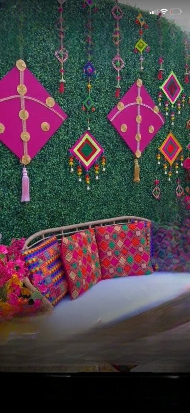 Kite Hangings With Tassel For Wedding Decoration Mehndi Sangeet Home Shaadi Haldi Decor Rajasthani Kites decor Handicrafts image 1