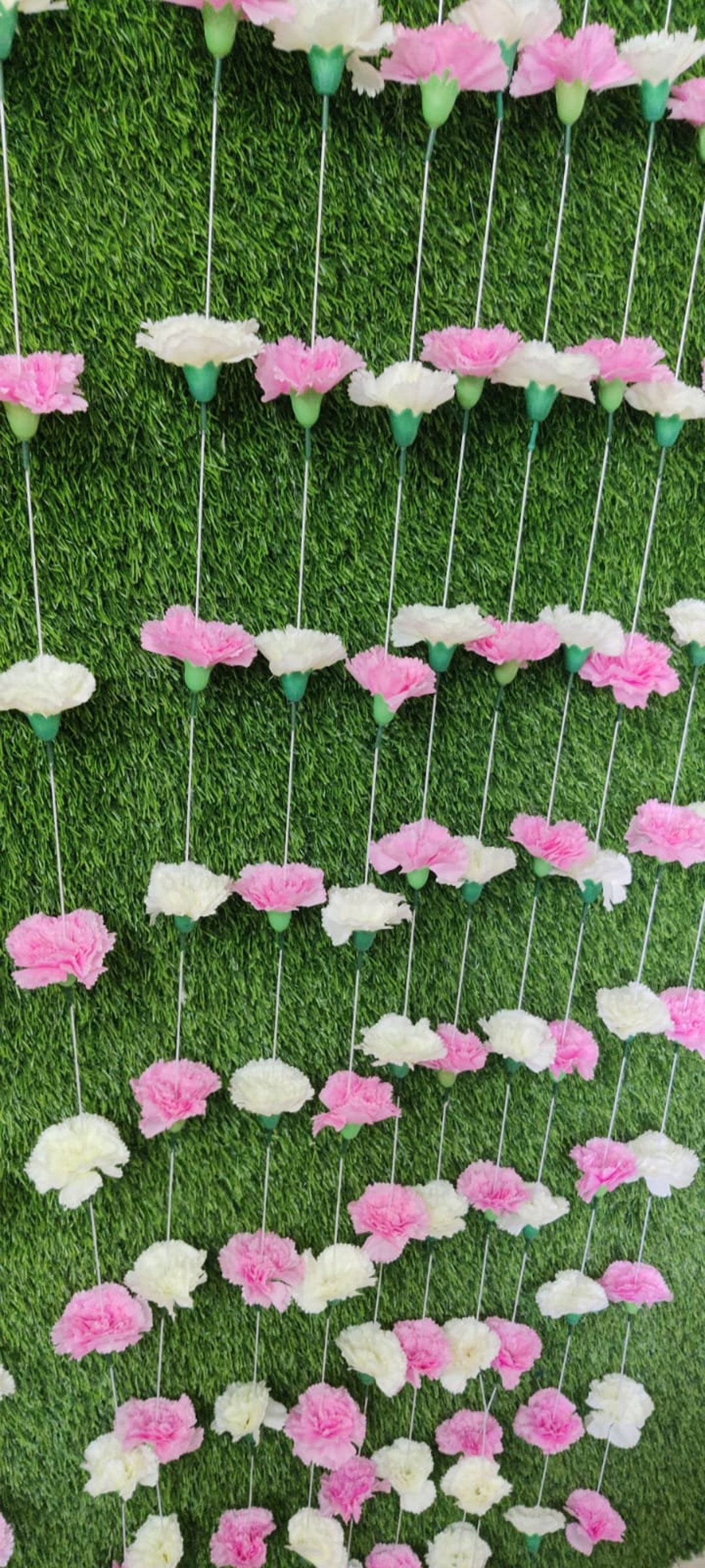 Hanging Pattern String Carnation Flower String Hangings for Wedding Party Decor Home Temple ...