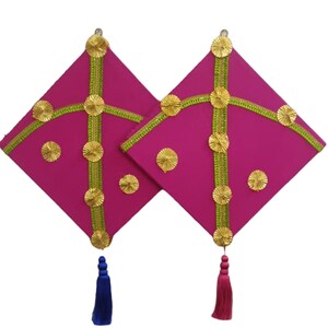 Kite Hangings With Tassel For Wedding Decoration Mehndi Sangeet Home Shaadi Haldi Decor Rajasthani Kites decor Handicrafts image 3