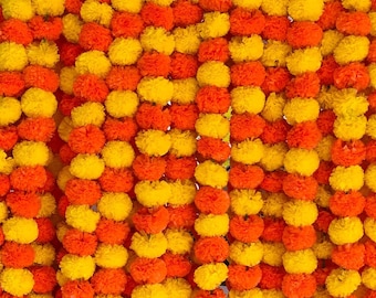 Goudsbloemslinger: Indiase bruiloft, mehndi, Haldi-feestdecoratie