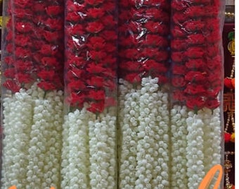 6ft Decorative Garlands  long Mogra/Jasmine  With  Rose flower for Wedding  Stage/ backdrop decor