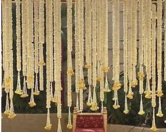6ft Marigold & Lilly Garland, Indian Wedding Decor Strings Backdrop Haldi Mehndi strings