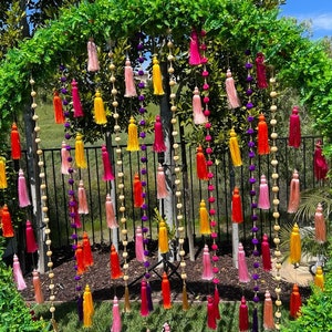 6 ft Tassel Strings Hangings Wall  Decor For Wedding Decor Home Decoration Mehndi & Sangeet Decor Party Decor Mehndi Haldi Decor(As per Pic)