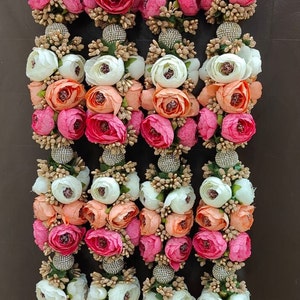 Latest Pair of  Peony Flower Milni Mala, Wedding Mala, Honor Mala, Varmala, Jaimala , Sagan Mala, Bride & Groom Mala, wedding