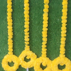 Marigold Flower decoration With Lilly Garland 6ft Ball   Hangings for Indian wedding decoration ,Temple ,Stage,Diwali Haldi Decor Home