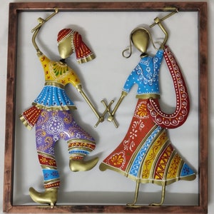 Wall Hanging Home decor  Rajasthani Folk Dance  Photo Frame  wrought  iron Dance Pic Rajasthani Handicraft Indian Handicraft H
