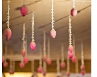Rajnigandha Lilly Tassel, Hangings With Lotus Buds for Mandap,Temple Decoration, Menhdi,Celing Decor