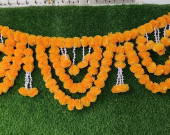 Goudsbloembloem toran, 4 ft bandarwal-kleden, Indiaas bruiloftsdecor