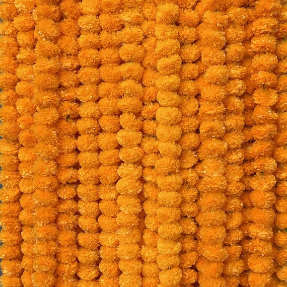 4to 20ft Marigold Garland  for Event ,Temple ,Haldi ,Decor, Mexican Garlands  (Pack of 10)