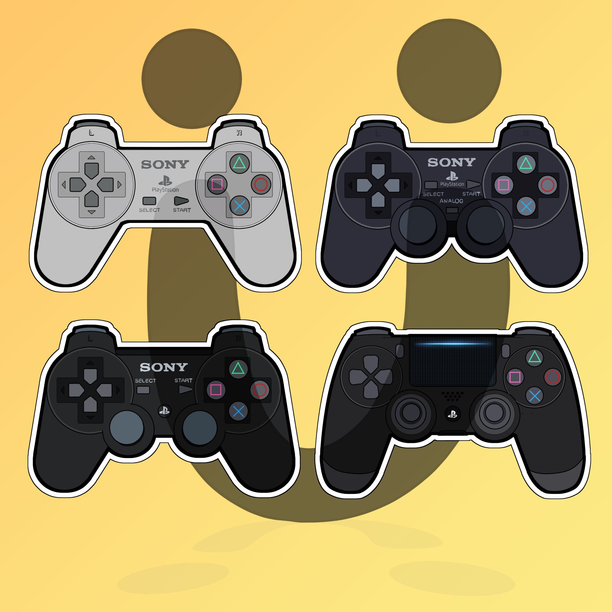 Su Playstation Controller Collection Vinilo Sticker Etsy