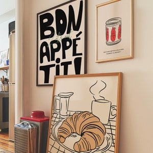 BUNDLE Stampa di cibo francese italiano Croissant Bon Appetit San Marzano Stampa artistica Sala da pranzo e poster da cucina Download digitale