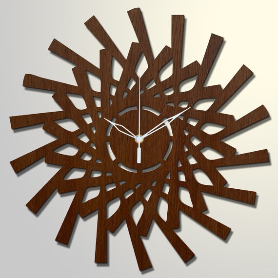 Wooden Wall Clock Stick Abstract Design - Wall Clock Designs In Wood Wooden Wall Clock Stick Abstract Design - Wall Clock Designs In Wood