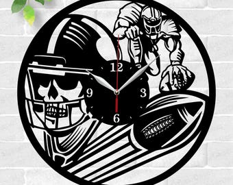 American football Clock laser cut files, SVG file. vector file ai, cdr, dxf instant download digital design, cut file template sport clock
