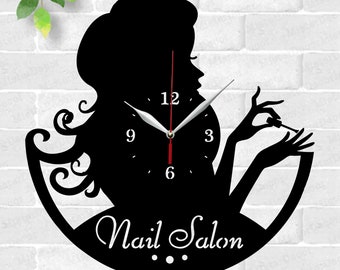 File di taglio laser per orologio da salone di bellezza, file SVG. File vettoriali AI, CDR, DXF, download immediato, design digitale, file di taglio vettoriale Orologio da salone di bellezza