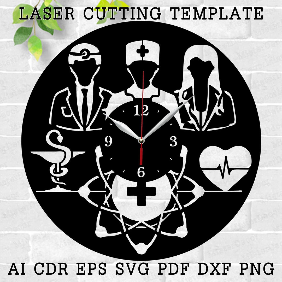 Doctor Clock Laser Cut Files SVG File Vector File Ai Cdr Dxf Instant ...