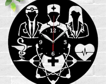 Orologio da dottore file tagliati al laser file SVG file vettoriale ai cdr dxf download immediato disegno digitale file tagliato vettore Decor Ospedale Orologio da dottore SVG