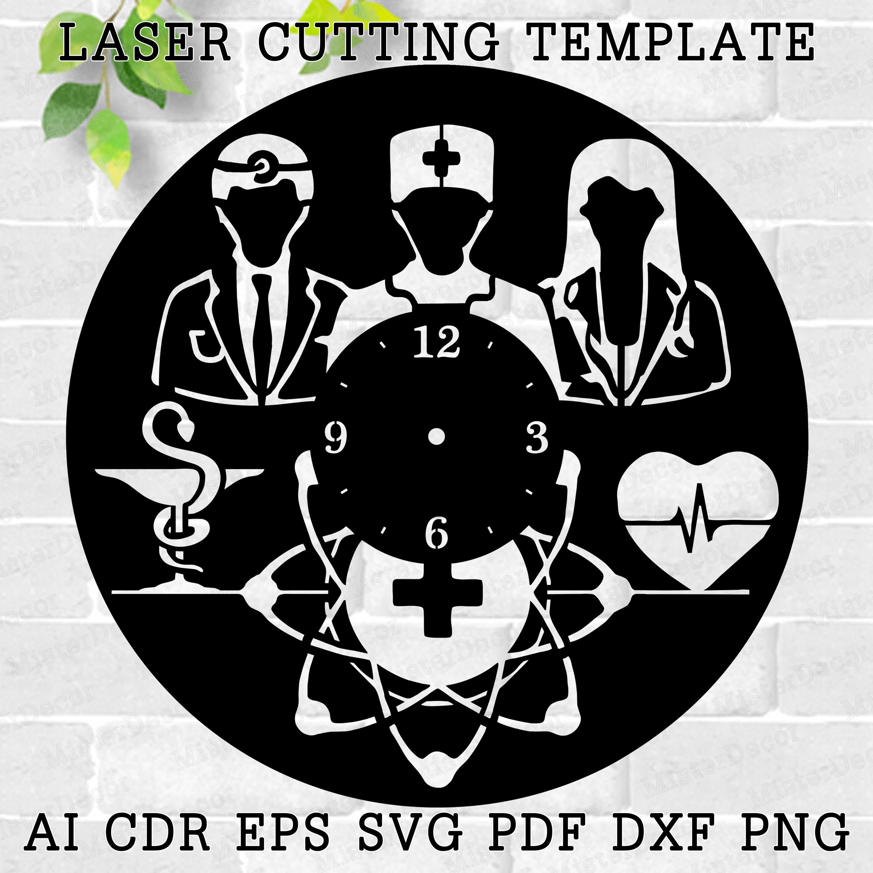 Doctor Clock Laser Cut Files SVG File Vector File Ai Cdr Dxf Instant ...
