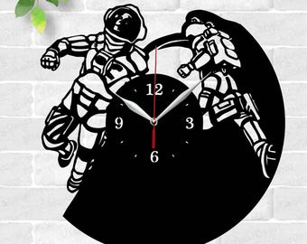 Space Clock laser cut files, SVG file ai cdr dxf, EPS unique digital design, vector CNC, Art Decor Home Astronaut Clock Gift for Space Lover