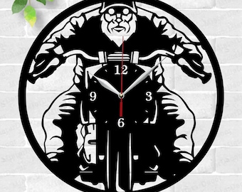 Biker Clock SVG Motorbike laser cut files SVG file vector file ai cdr dxf instant download digital design cut file template Motorcycle Clock
