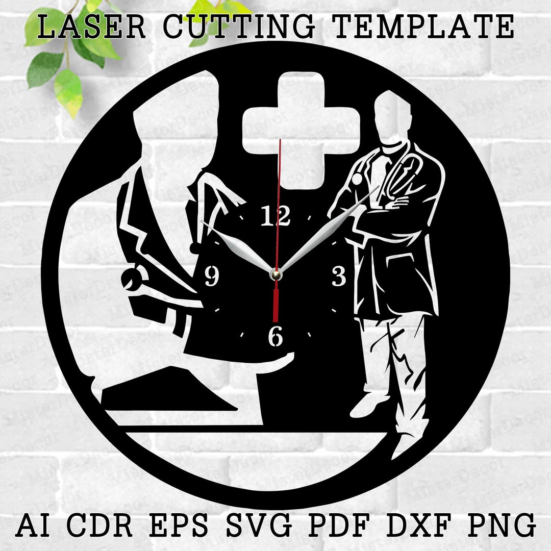 Doctor Clock Laser Cut Files SVG File Vector File Ai Cdr Dxf Instant ...