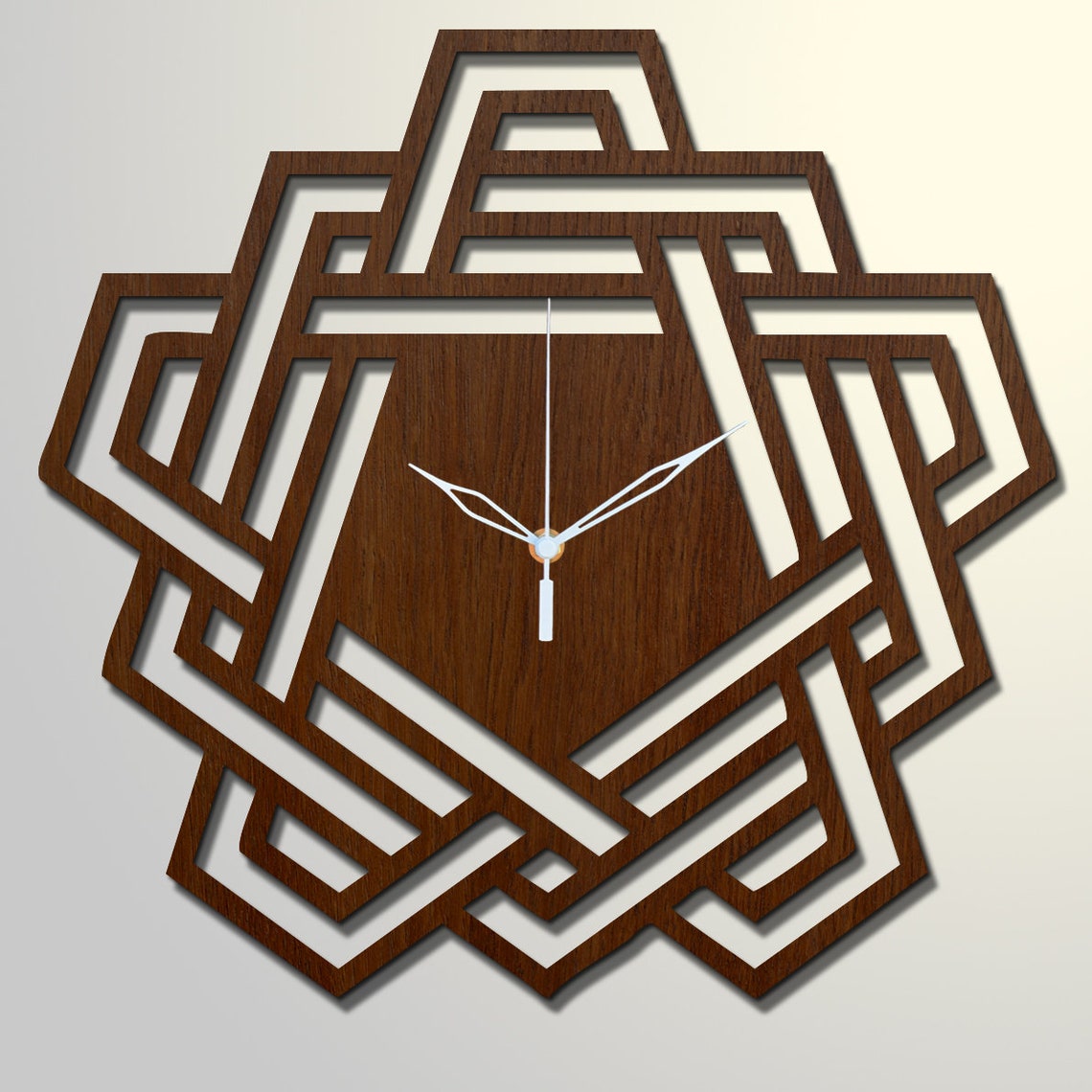 Wooden Wall Clock Infinity Abstract Design Wooden Clock Wall Etsy