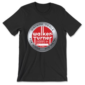 Walker-Turner — Round Emblem (Red & White on Chrome) T-Shirt (Multiple Colors)