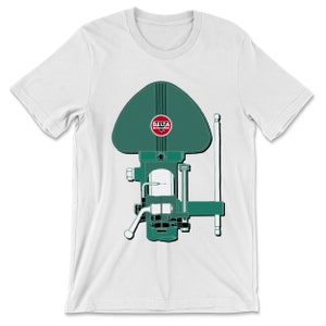 Delta — DP-220 Drill Press Drawing (Green) T-Shirt (Multiple Colors)