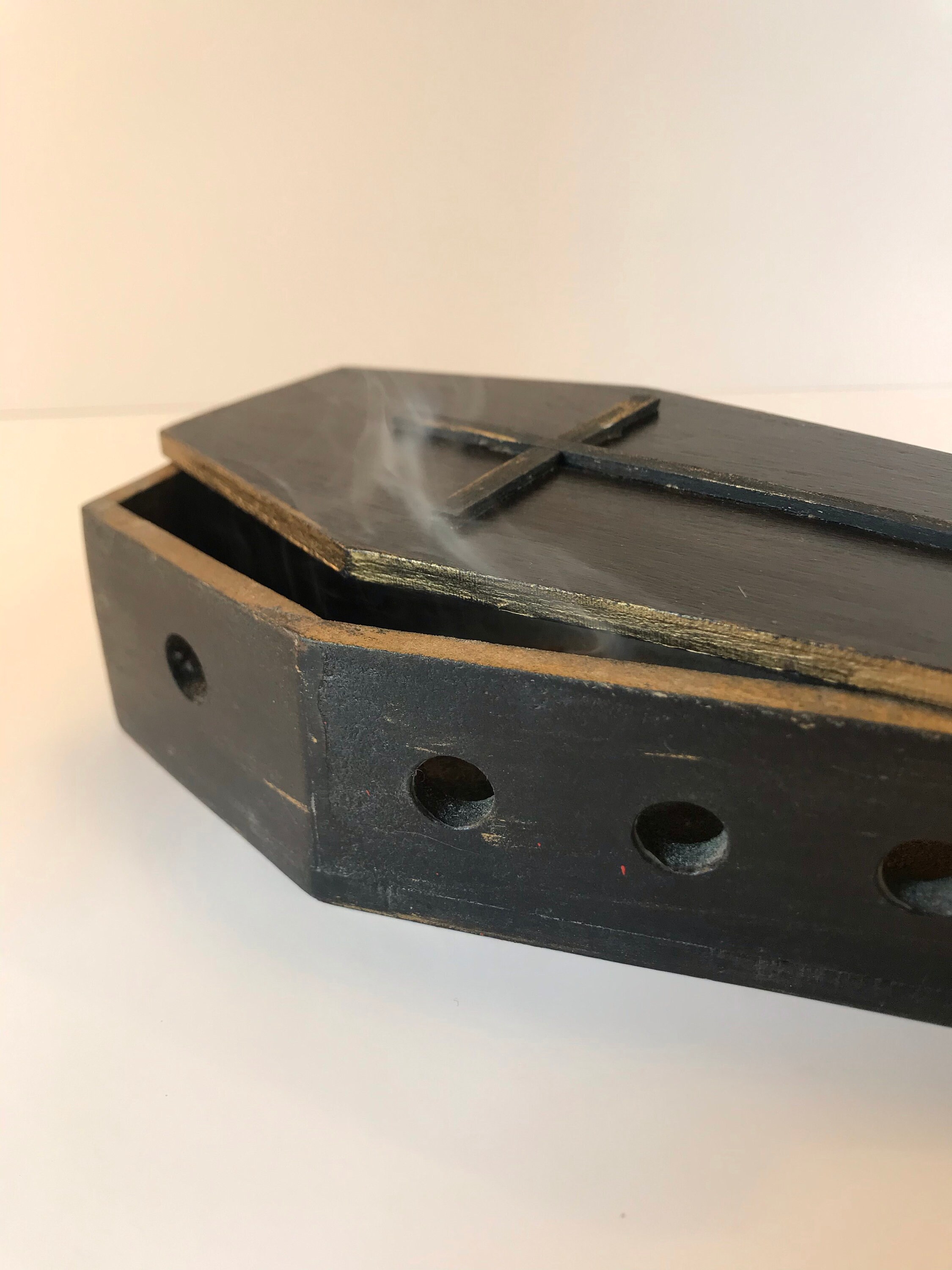 Coffin Incense Burner Crucifix Etsy