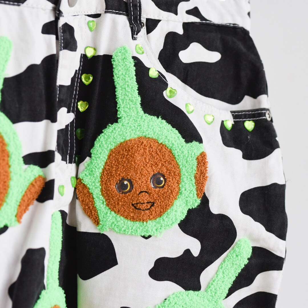Dipsy Teletubby Skirt Embroidered Cowprint Etsy