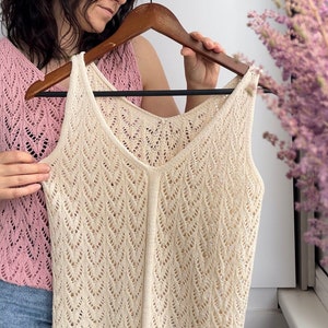 Top de verano D19 / Patrones de punto de encaje para tops de verano, conjuntos de verano, patrón de tops de punto, tutorial de top de punto, ropa con estética veraniega