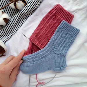 Sock knitting patterns, Think socks pattern, Boot socks, Hand knit pattern, Cuff down socks, Knitting projects, Knitting for beginners
