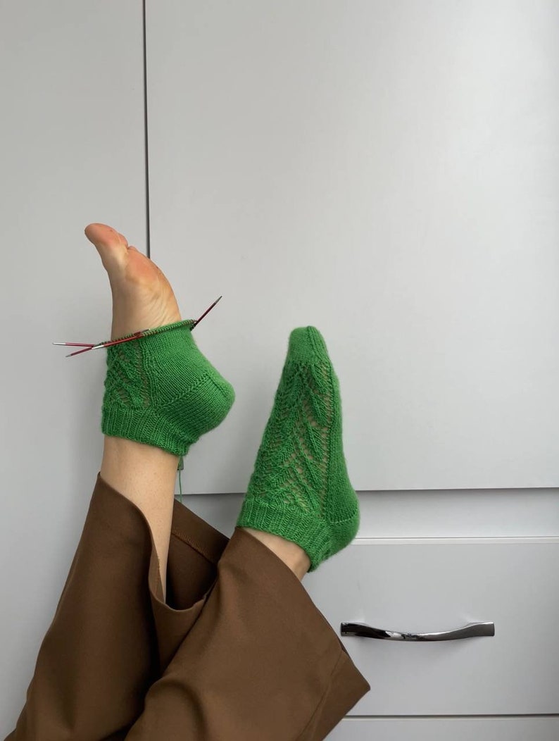 Lace knitted socks