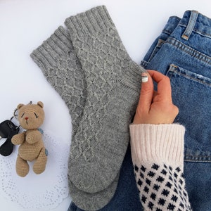 Top down knitted socks