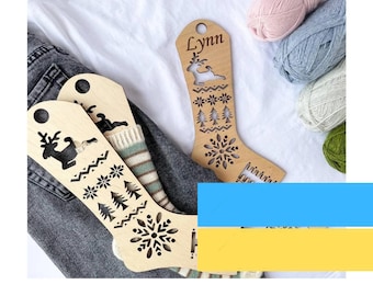 Set of 2 pcs wooden sock blockers, sock blocker adjust, gifts for mom, personalized gift, Ukraine accessories, handmade blockers, knit tool