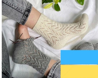 Knitting patterns, Easy sock knitting PATTERN, Mid calf socks, Cute alpaca socks, Cuff top down knitted socks, pdf pattern