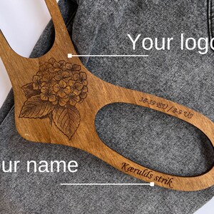 2 pcs wooden sock blockers, personalised knitting supplies, gift for knitter, knitting mannequin, knitting notions, handmade tools image 3