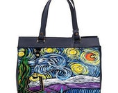 Hand-painted leather bag