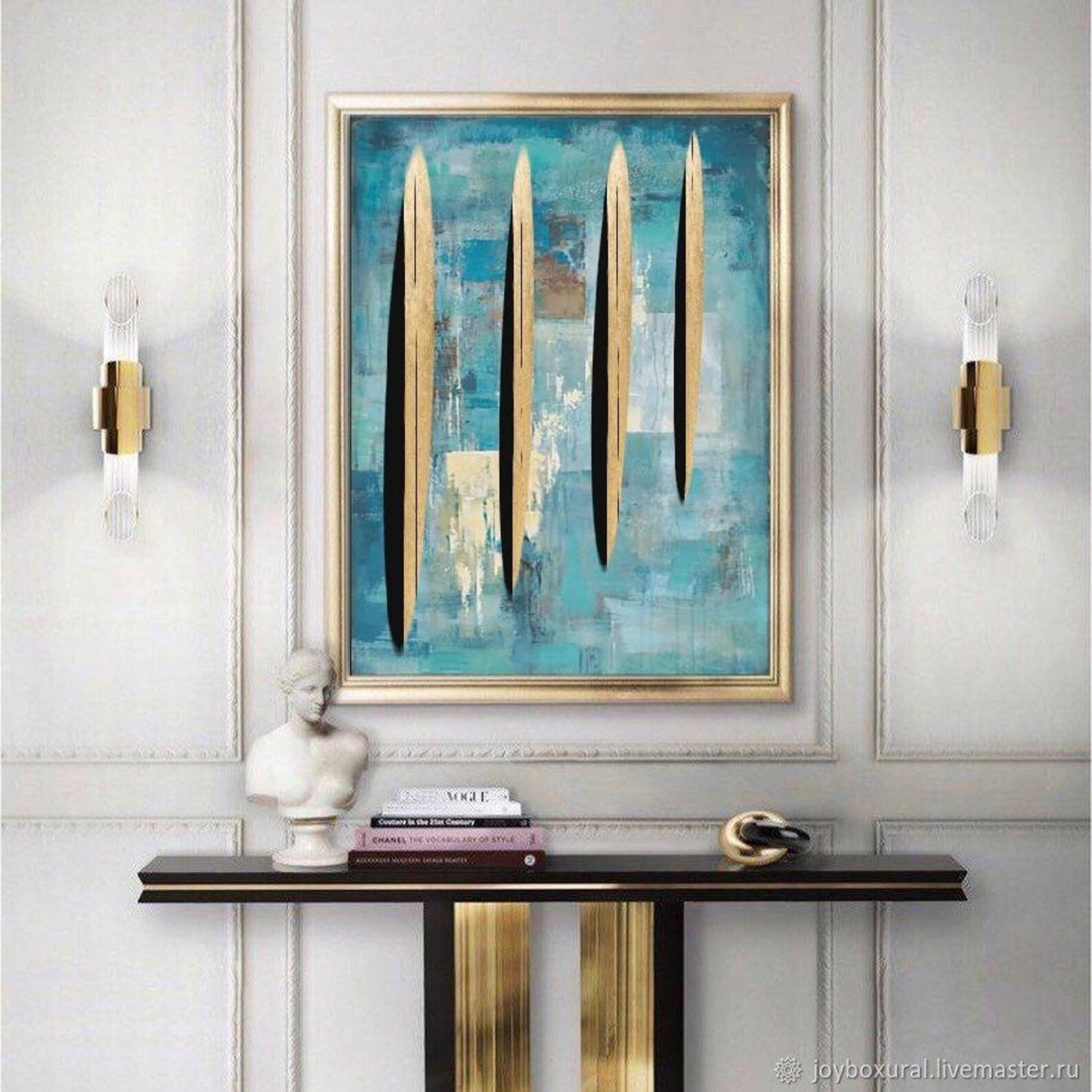 Quadro astratto quadro turchese quadro moderno pittura Etsy Italia