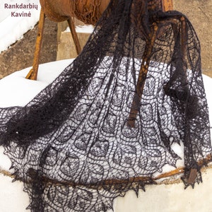 Lace shawl, hand knitted, kidsilk,  Wedding knitted shawl,  mohair or wool triangle scarf