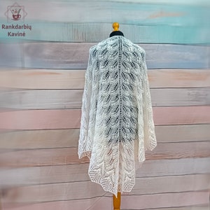 READY TO SHIP / Lace shawl, hand knitted, kidsilk,  Wedding knitted shawl,  mohair triangle scarf