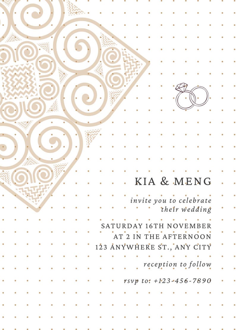 Hmong Logo Wedding Invitation (print and Ship) - Etsy