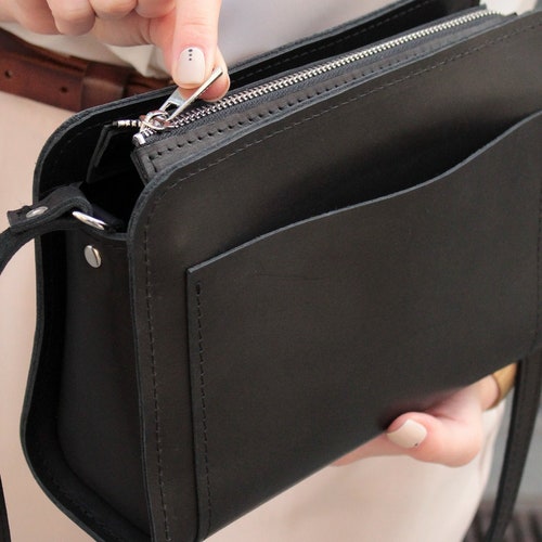 Leather Crossbody Bag Womens Purse Crossbody Bag Leather Etsy