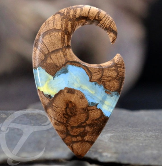 Wood Ear Weights Epoxy Woo Ear Hanger for Stretched Ear Etsy